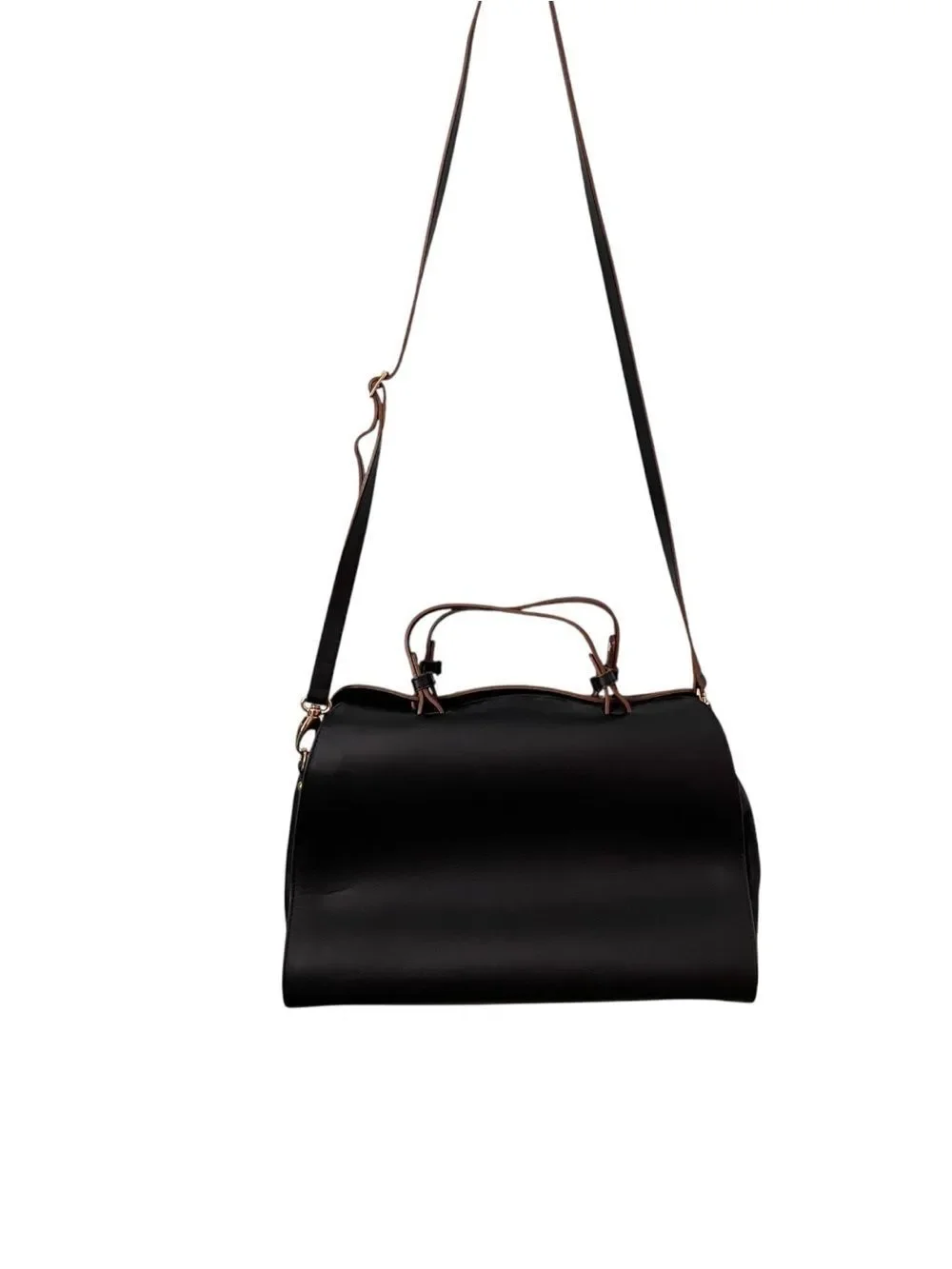 Nardelli Genuine Leather Made in Italy Black Leather Satchel Handbag